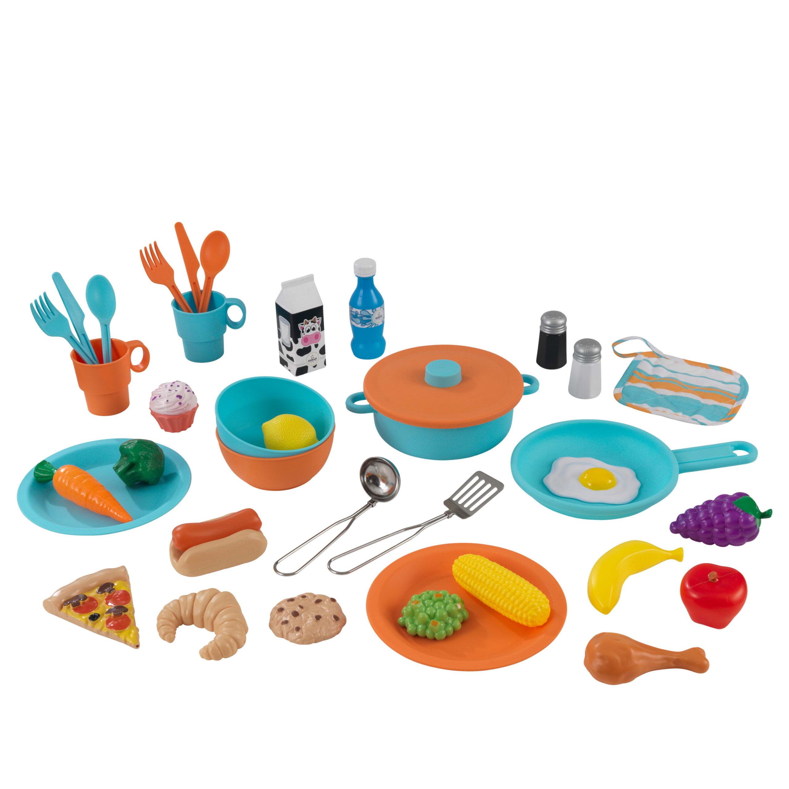 KidKraft All Time Wooden Play Kitchen with Oven， Microwave and 38-Piece Accessory Set