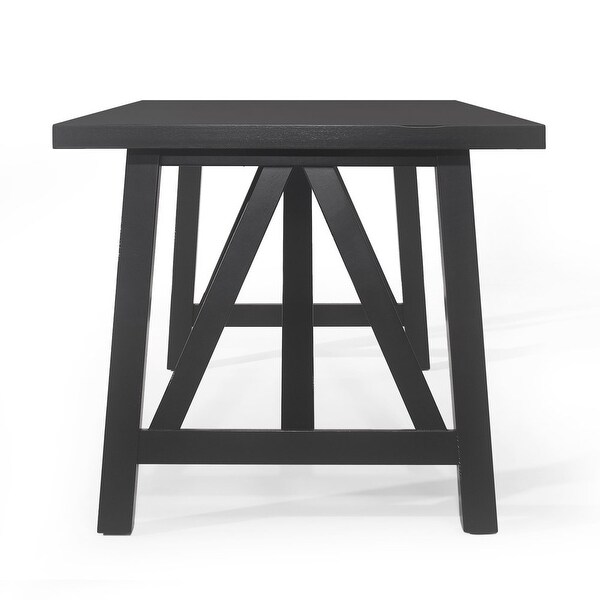 Wiers Wood Dining Table， Black