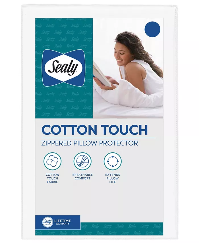 Sealy Cotton Touch Pillow Protector， Standard Queen