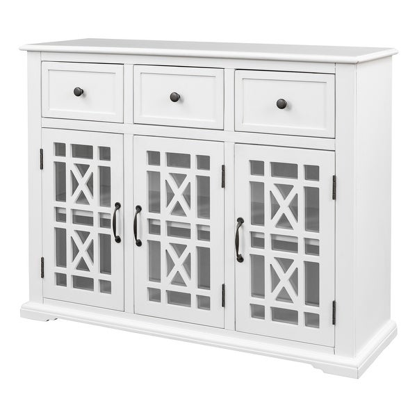 Storage Cabinet with 3 Doors 3 Drawers and Interior Shelf