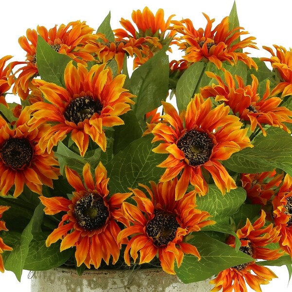 Sunflowers Arranged in a Ceramic Pot