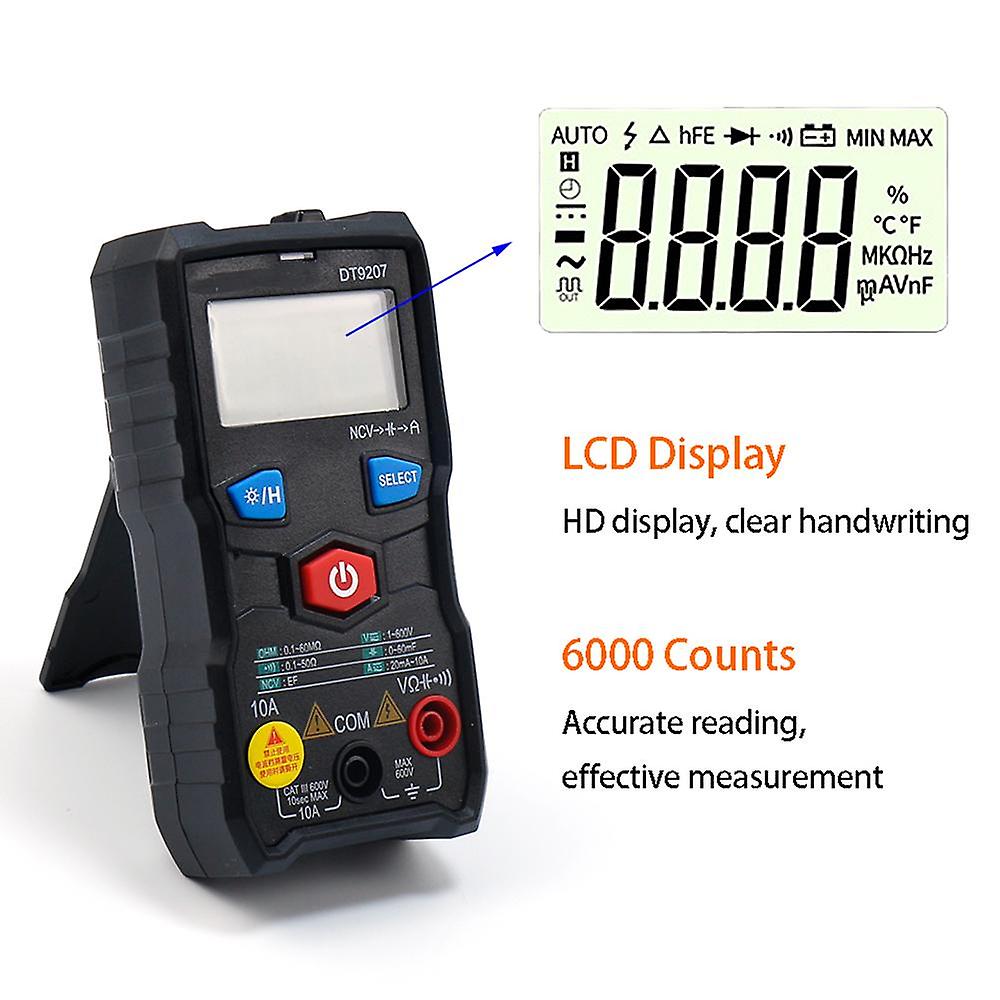 Born Pretty Mini Digital Multimeter 6000 T-rms Lcd Display Dc Ac Voltage Capacitance Ohm Multimetro Ncv Hz Live Wire Tester Auto-ranging