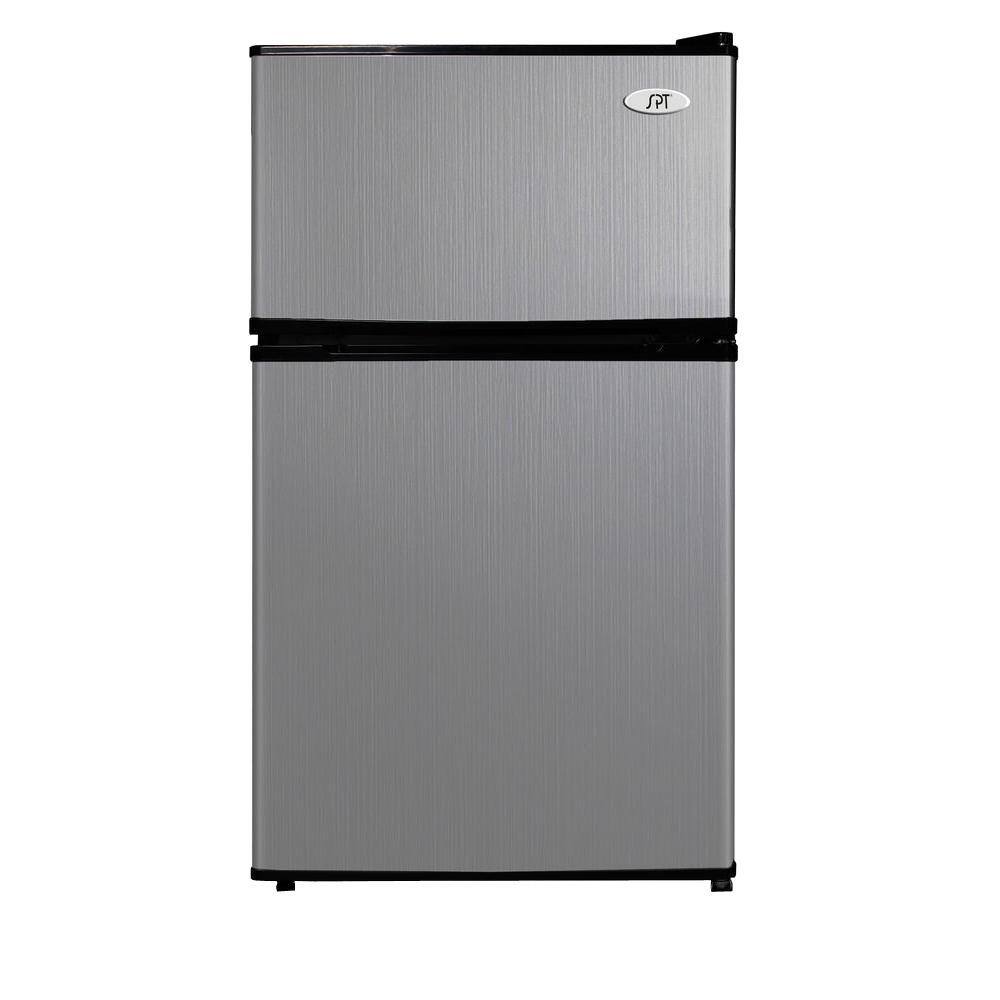 SPT 3.1 cu. ft. ENERGY STAR Double Door Mini Fridge in Stainless Steel with Freezer RF-314SSA