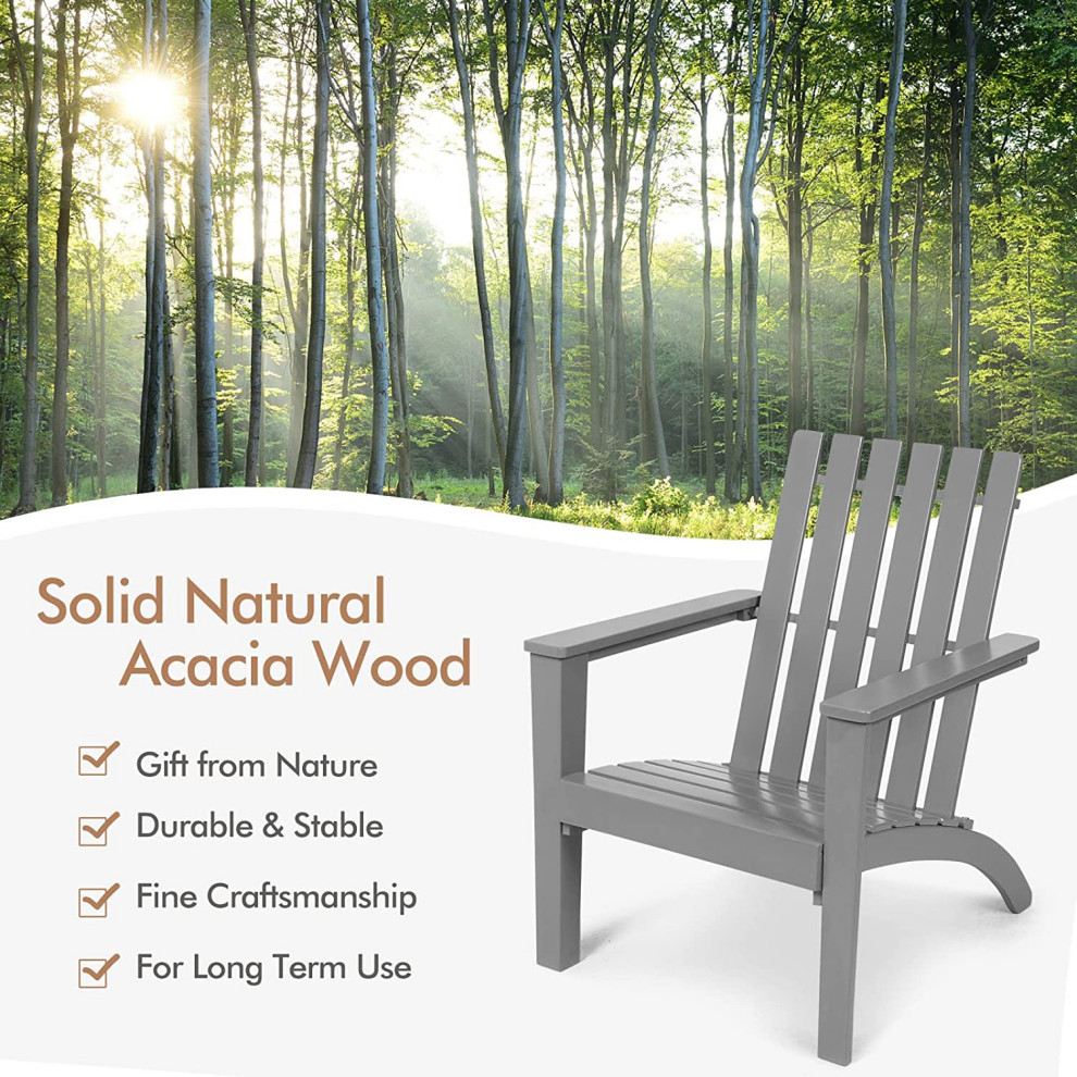 Weather Resistant Acacia Wood Outdoor Armchair Set of 4   Transitional   Adirondack Chairs   by Imtinanz  LLC  Houzz