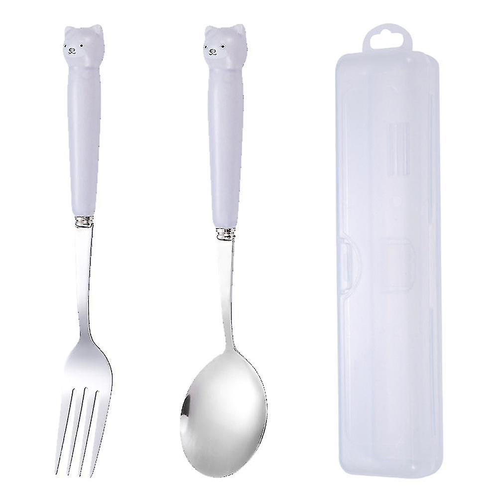 2-piece Kids Utensils Set With Case， Children Fork And Spoon Set