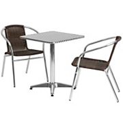 Flash Furniture Indoor / Outdoor Square Table and Chair 3-piece Set