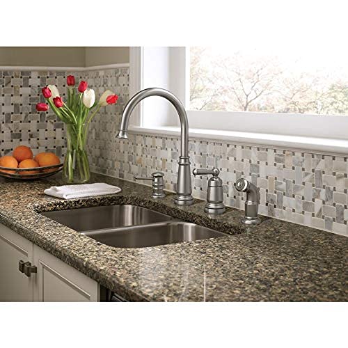 Moen 87042SRS One-Handle High Arc Kitchen Faucet， Spot Resist Stainless