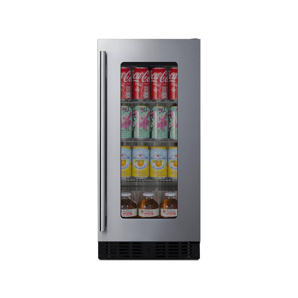 Summit Appliance Shallow Depth 15 in. 23-Bottle Wine and 40-Can Beverage Cooler in Stainless Steel ASDG1521