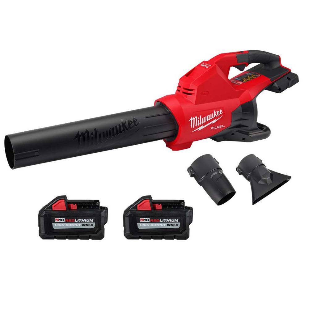 MW M18 FUEL Dual Battery 145 MPH 600 CFM 18V Lithium-Ion Brushless Cordless Handheld Blower wTwo 6.0 Ah Batteries 2824-20-48-11-1865-48-11-1865