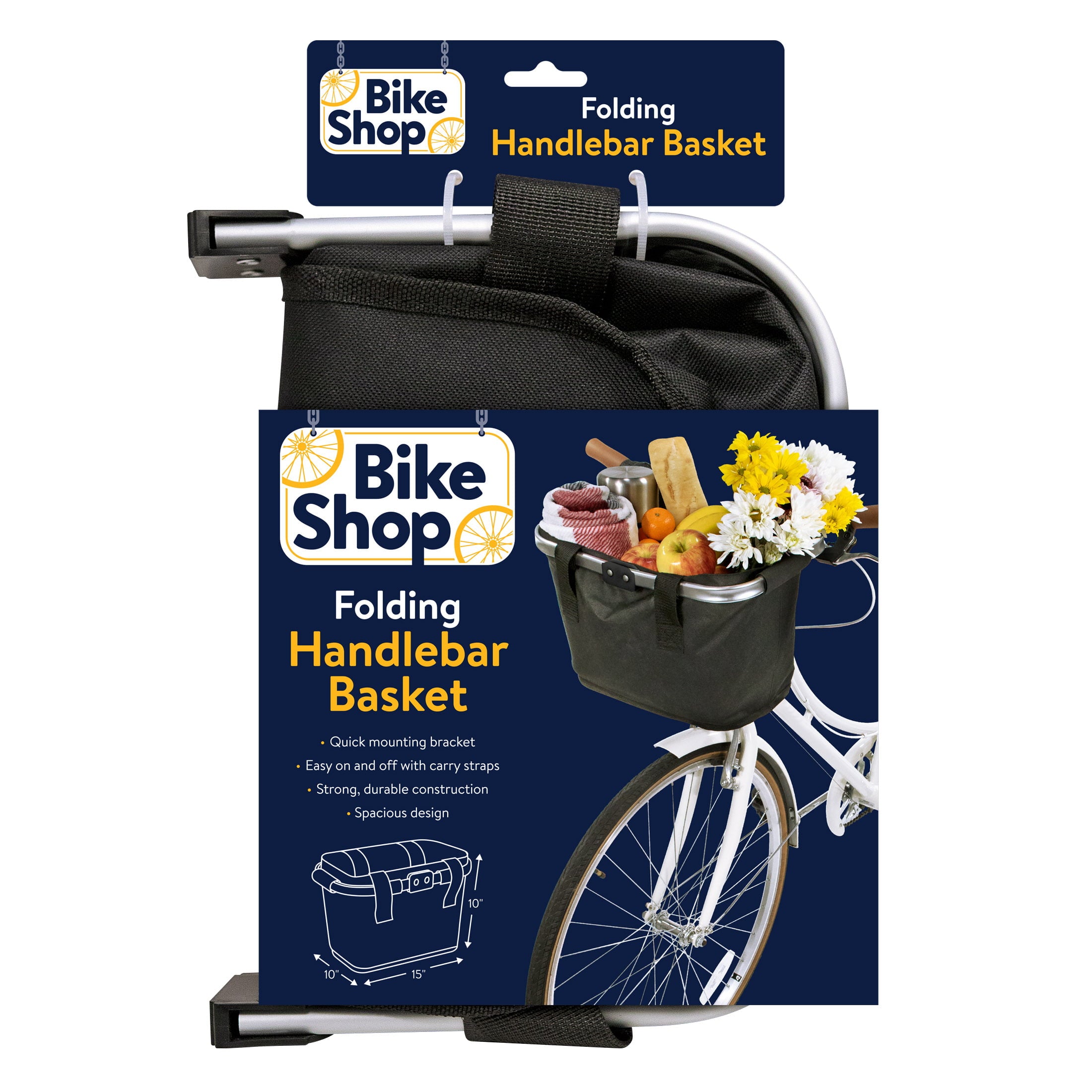 Bike Shop Folding Handlebar Basket， Gray