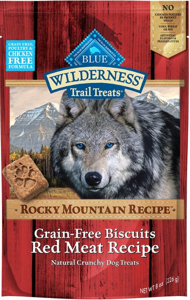 Blue Buffalo Wilderness Rocky Mountain Grain-Free Red Meat Recipe Biscuits Dog Treats