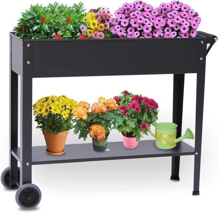 Barton Planter Box Raised Garden Bed Outdoor Elevated Flower Vegetable Balconies