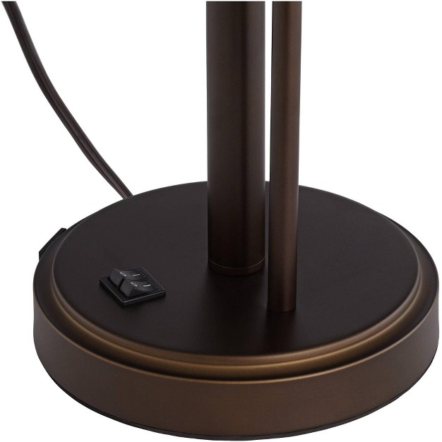 Tall Set Of 2 With Usb Charging Port Gooseneck Led Bronze Oatmeal Shade For Bedroom Living Room