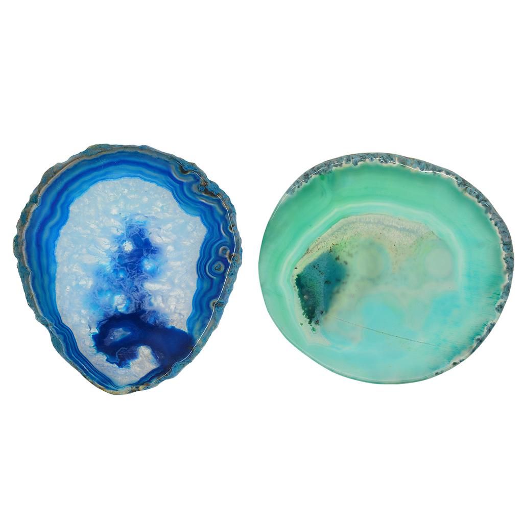 Set of 2 Slices Geode ，Beverage Coasters Cup Mat，Irregular