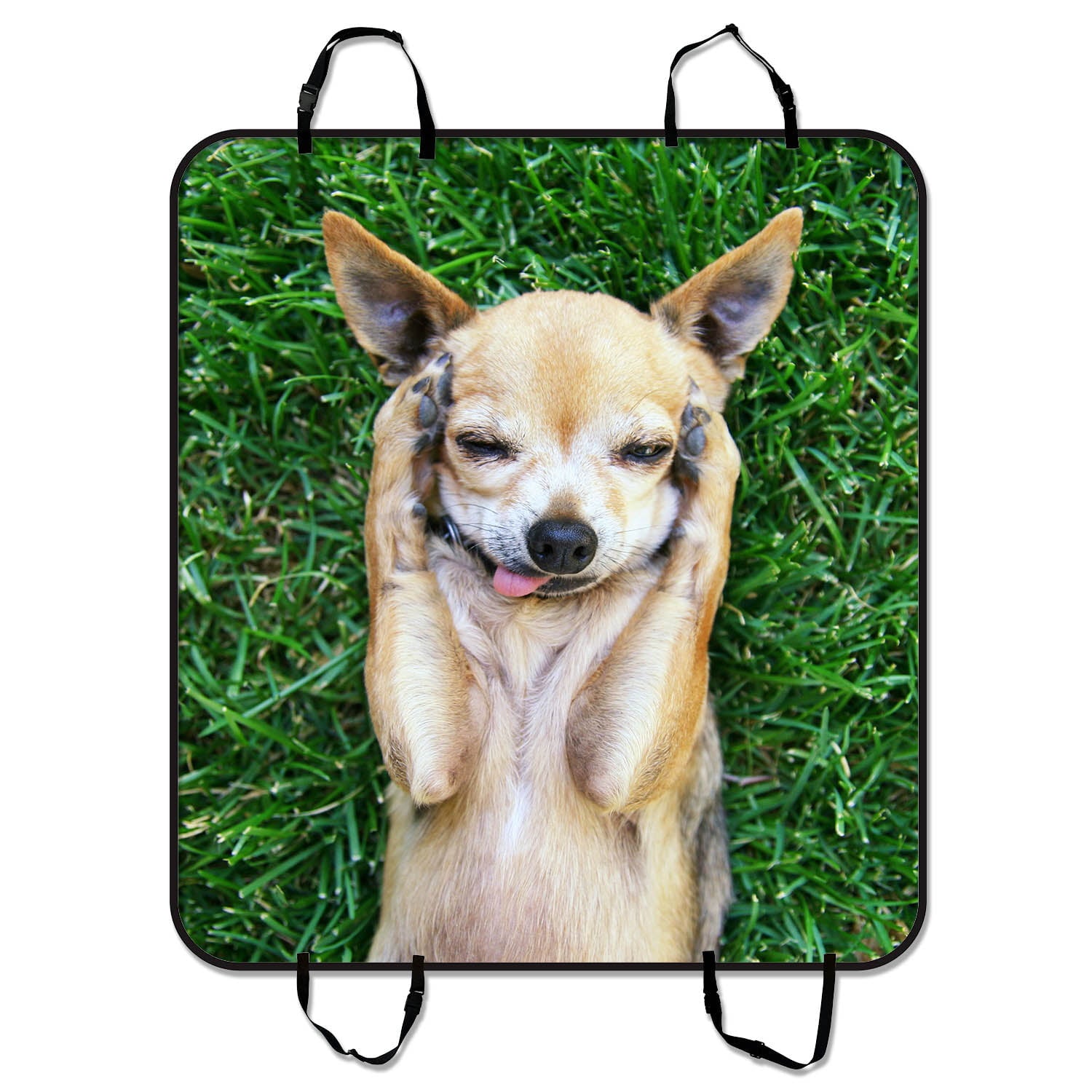 YKCG Funny Animals Cute Chihuahua Dog Paw on Head Pet Seat Cover Car Seat Cover for Pets Cargo Mats and Hammocks for Cars Trucks and SUVs 54x60 inches