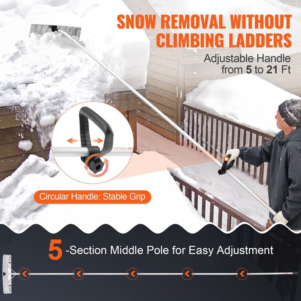 VEVOR Snow Roof Rake for House Roof  Car Snow  Wet Leaves