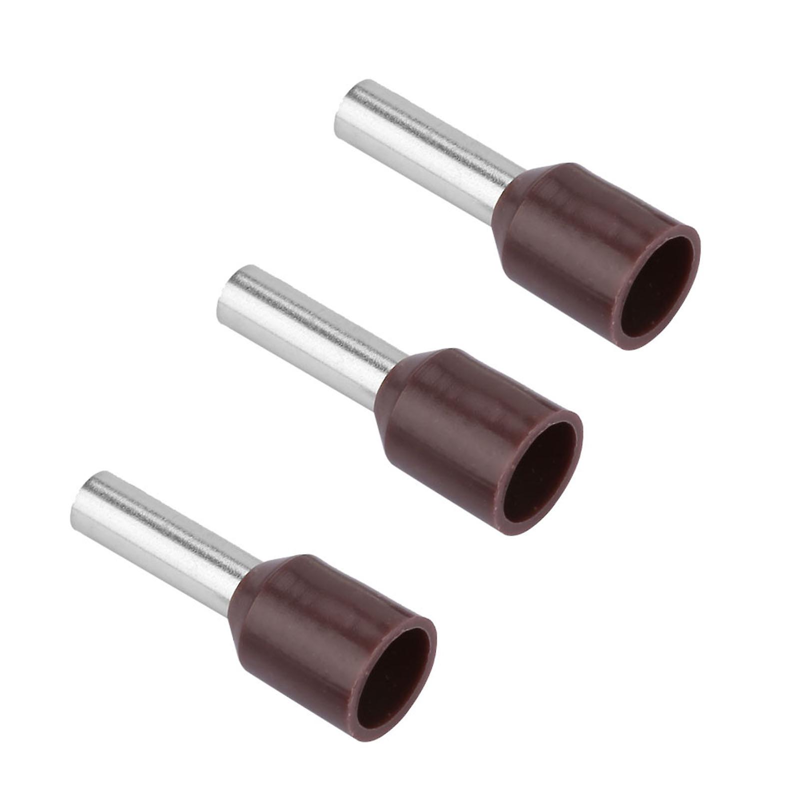 500pcs/set E2508 Cold Pressed Terminal Tubes Insulated Terminals Cable Connector(brown)