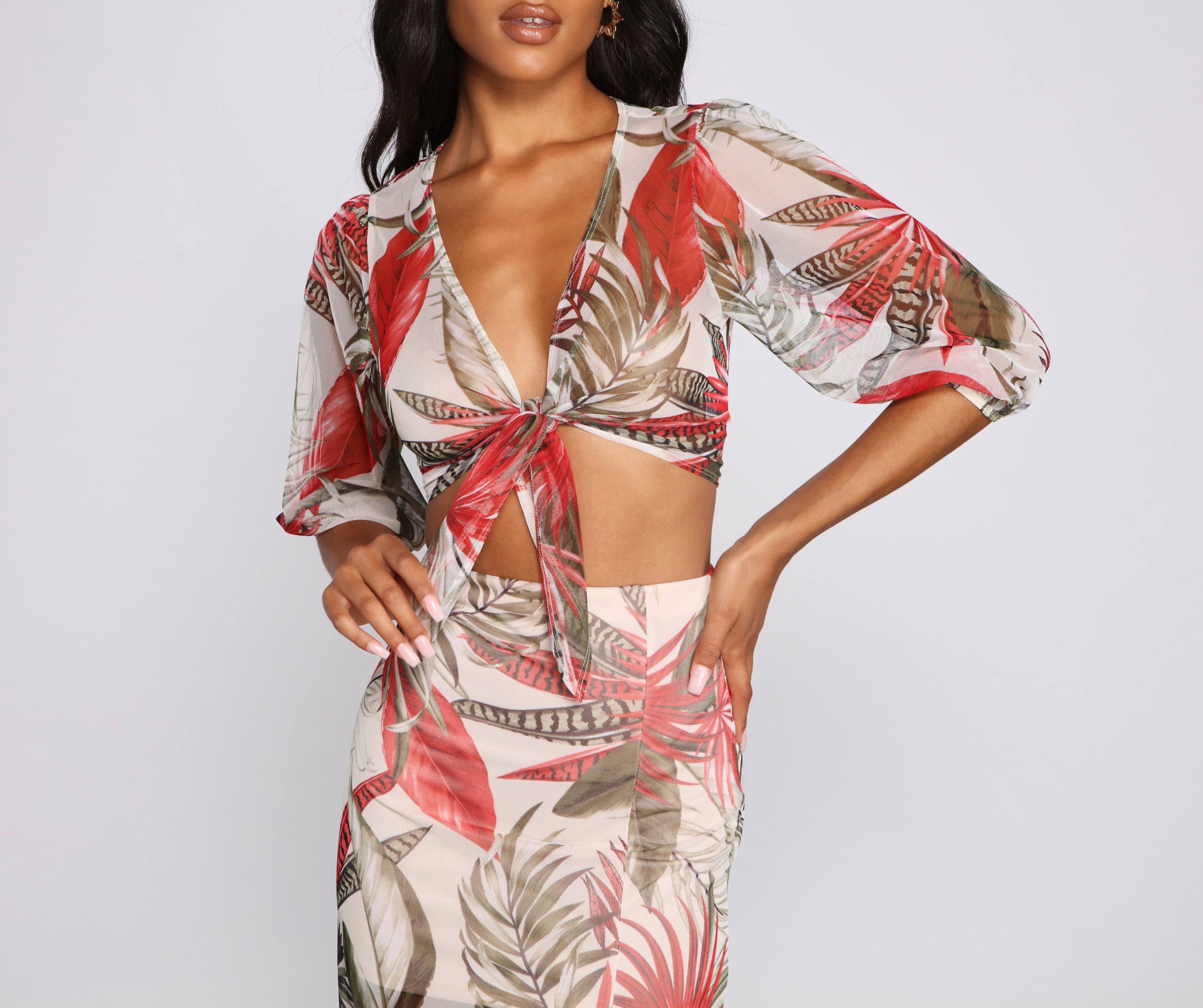 Tropic Dreams Tie Front Top