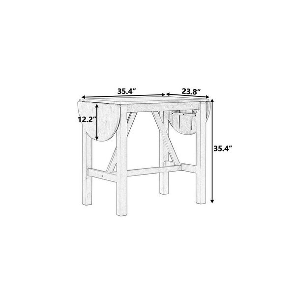 Wood Drop Leaf Counter Height Dining Table for Small Place