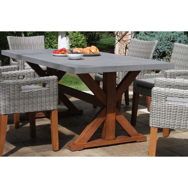 Nadine 7pc Composite and Eucalyptus Dining Set