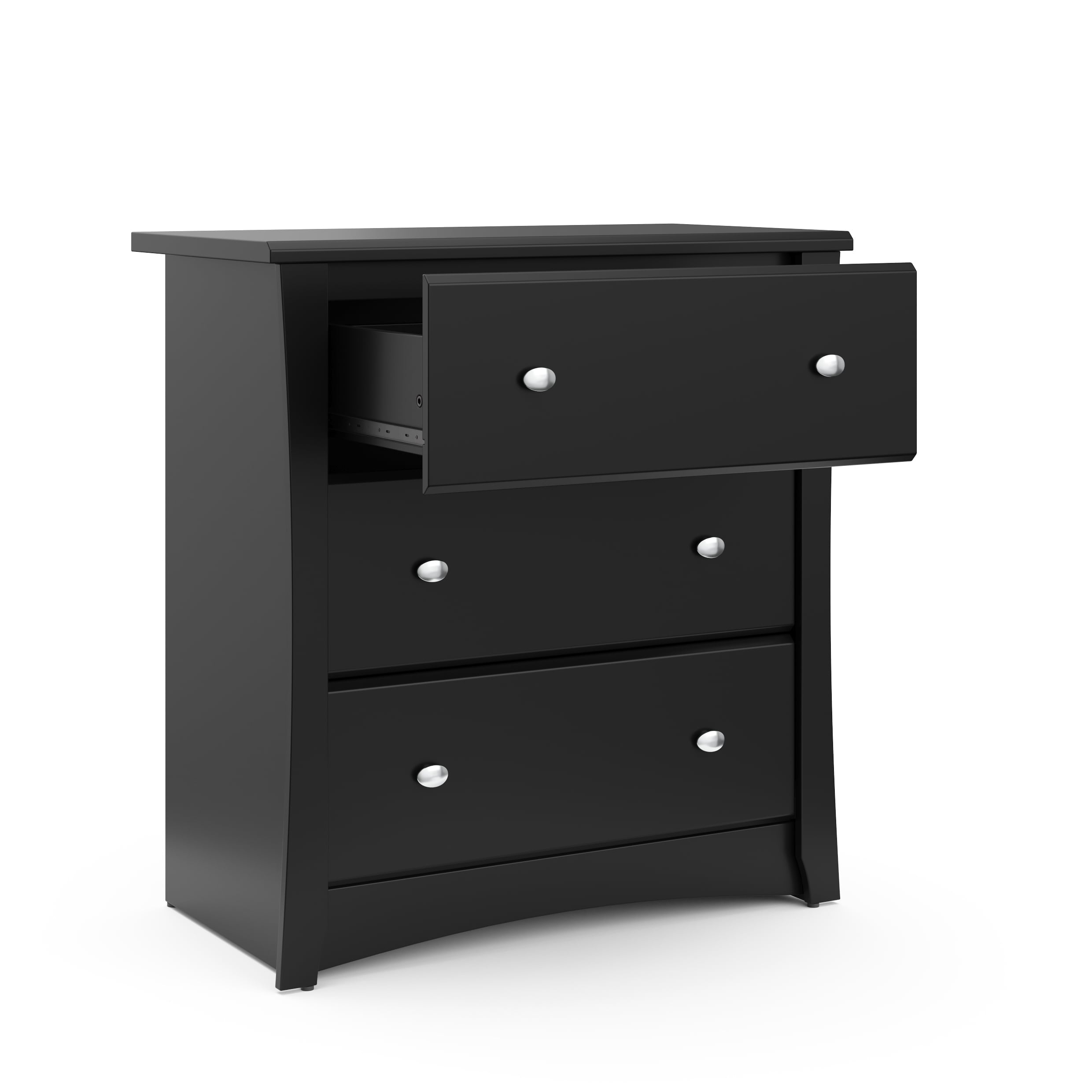 Storkcraft Crescent 3 Drawer Modern Dresser Black