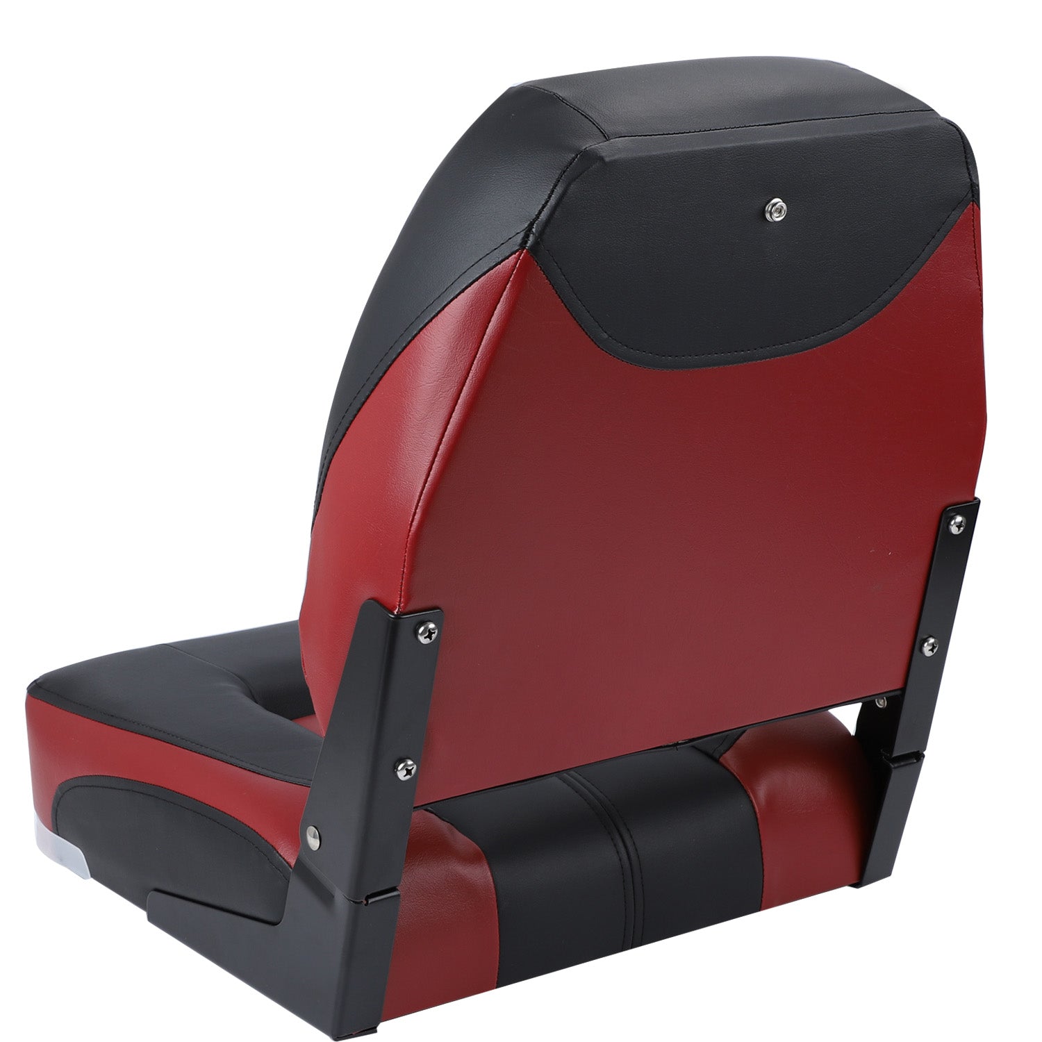 NORTHCAPTAIN Deluxe Black/Wine Red Low Back Folding Boat Seat， 2 Seats