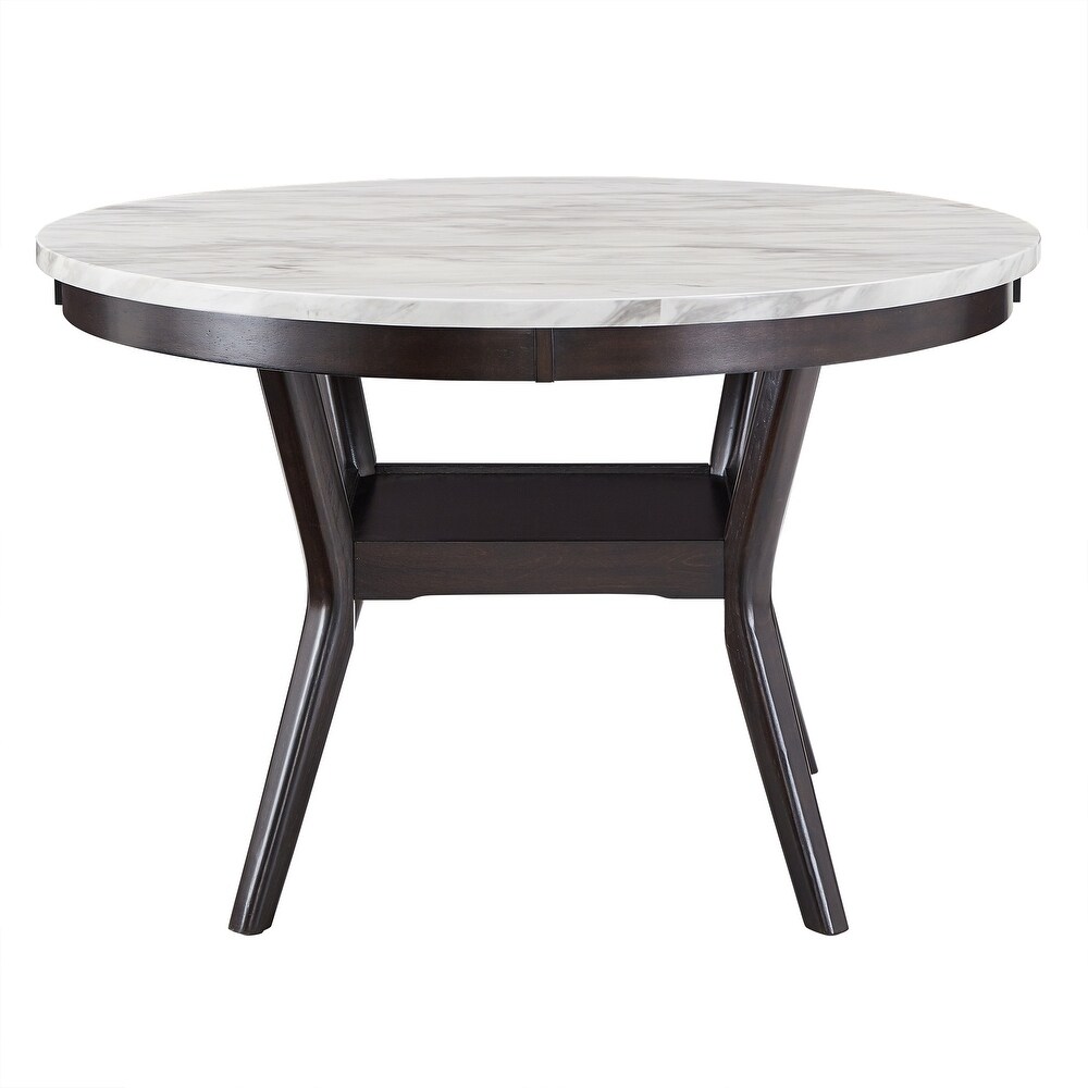 Balmforth White Faux Marble Round Dining Table by iNSPIRE Q Classic