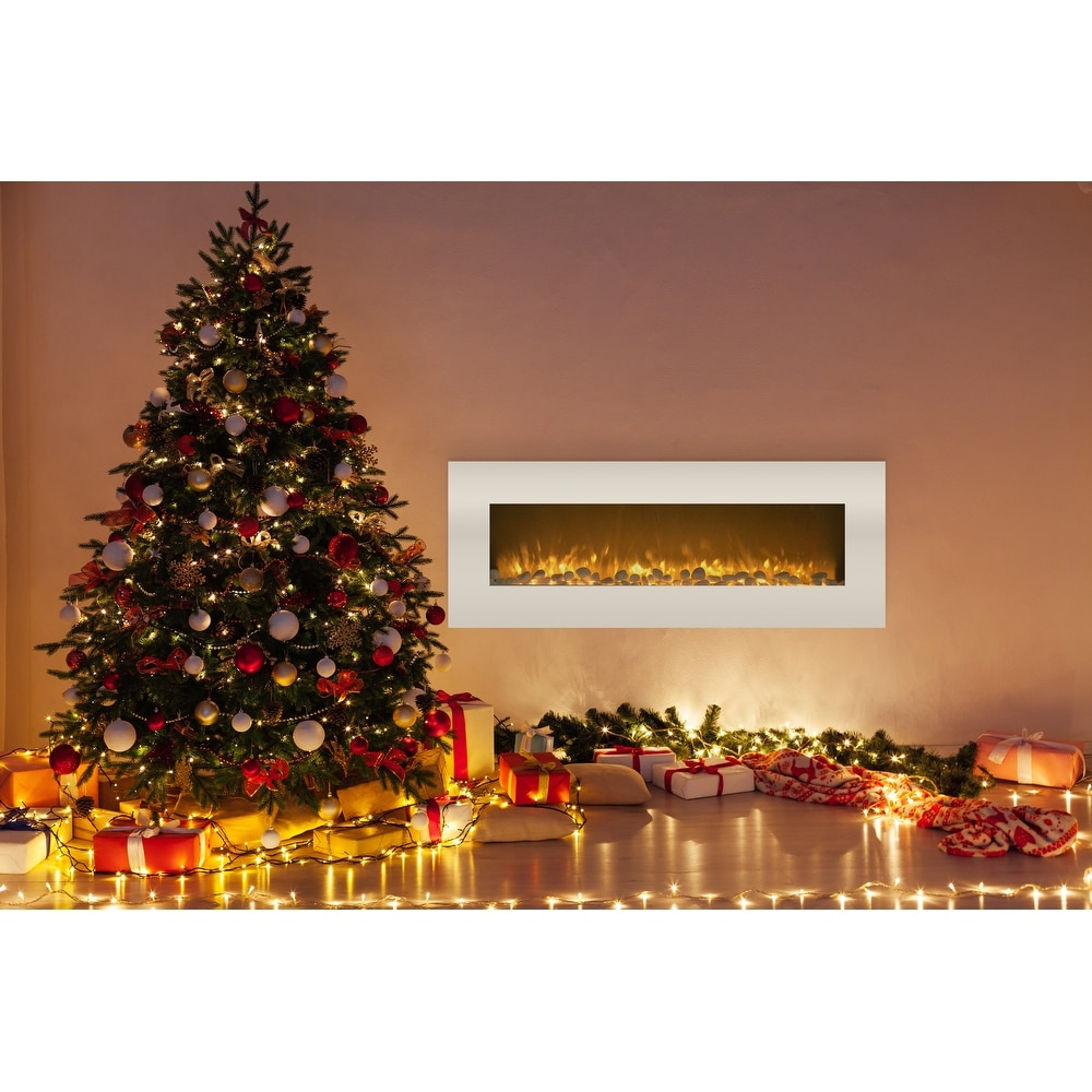 Northwest 50 Inch Wall Electric Fireplace  White