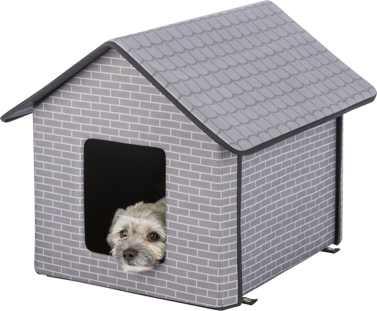 TRIXIE Insulated Outdoor Cat and Dog House， Gray