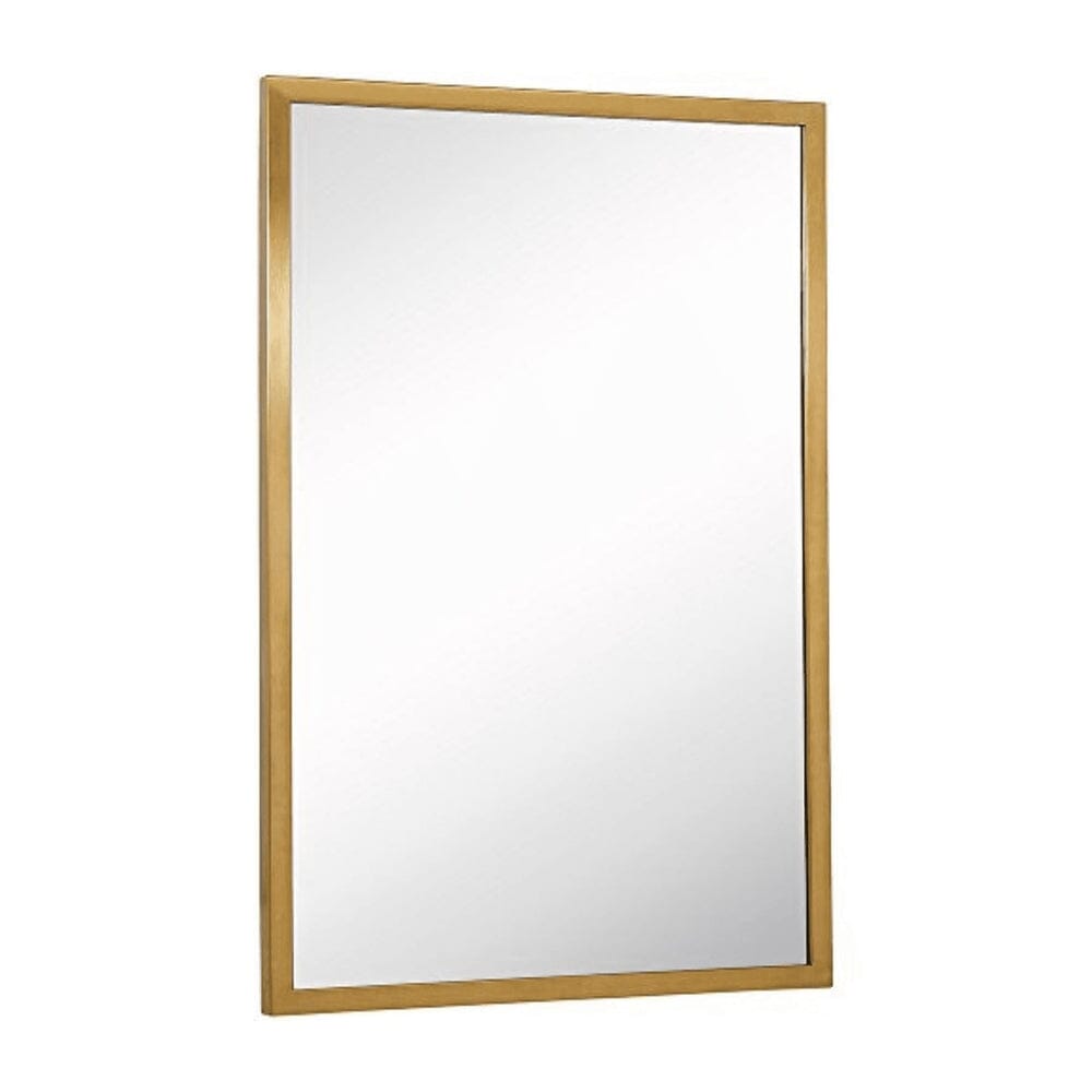 Commercial Grade Contemporary Industrial Strength Wall Mirror | Brushed Gold Metal