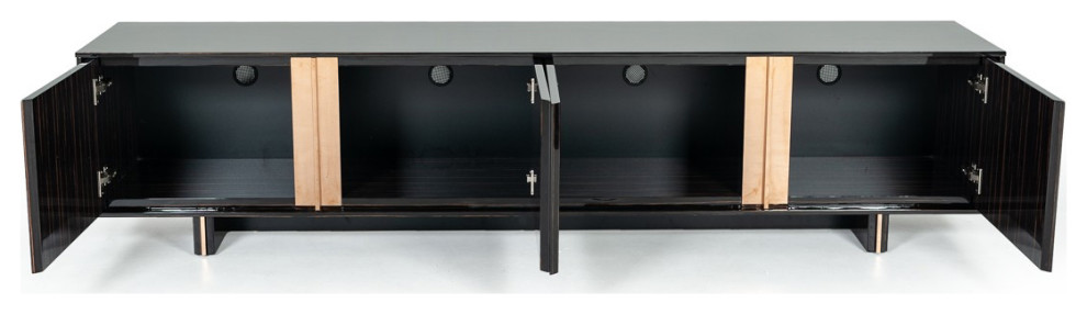 Lebowski TV Stand  Black Media Cabinet  87 quotRosegold TV Storage Casegood   Modern   Entertainment Centers And Tv Stands   by mod space furniture  Houzz