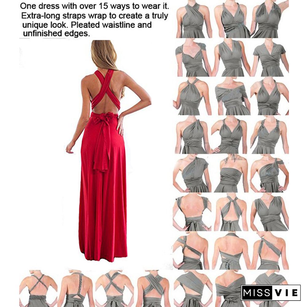 New Sexy Women Multiway Wrap Convertible Boho Maxi Dress Bandage Long Party Robe Bridesmaids Longue Femme Backless Banquet Dress