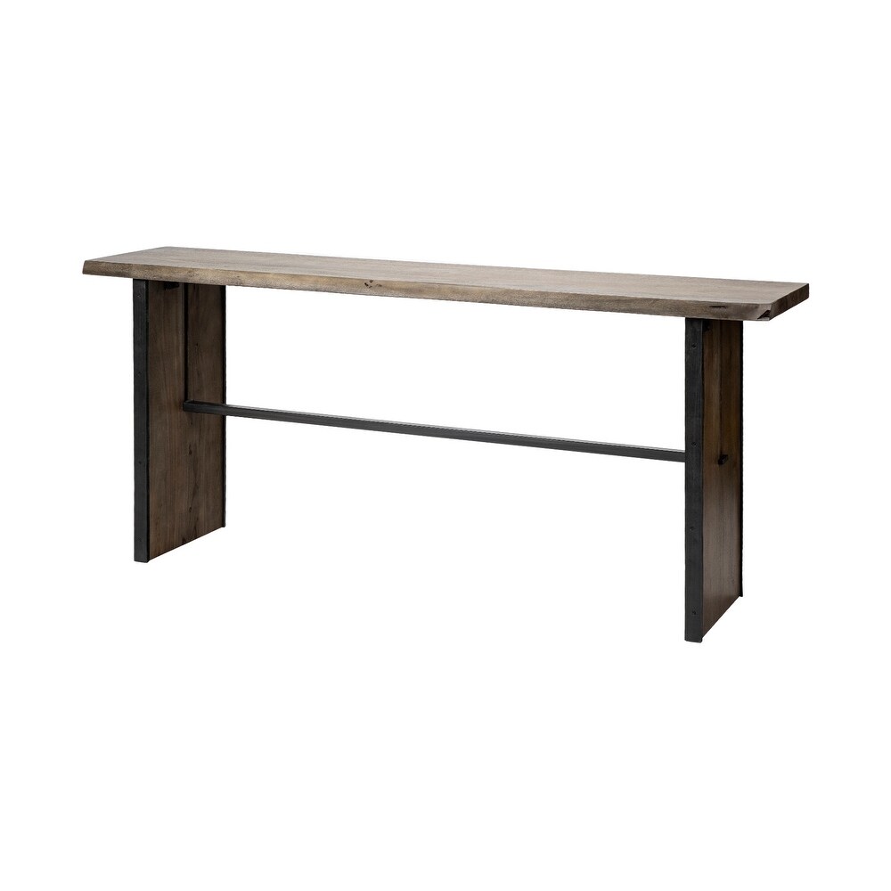 Ledger II Dark Brown Solid Wood Live Edge Console Table