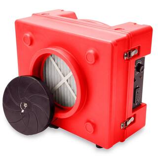 B-Air 13 HP 2.5 Amp HEPA Air Scrubber Purifier for Water Damage Restoration Negative Air Machine in Red BA-RA-650-RD