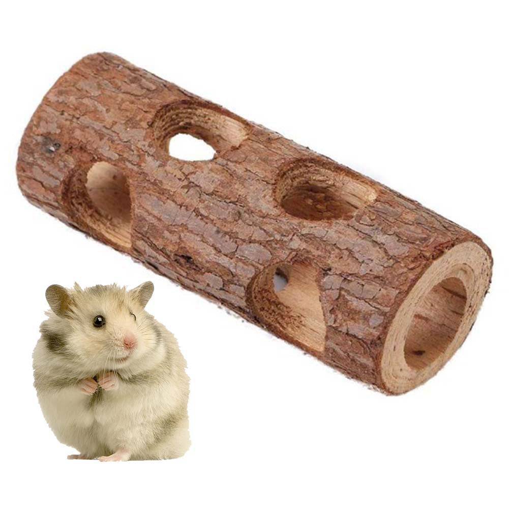 JsqnanchiRabbit Ferret Hamster Wooden Animal Tunnel Sports Tube Chew Toy