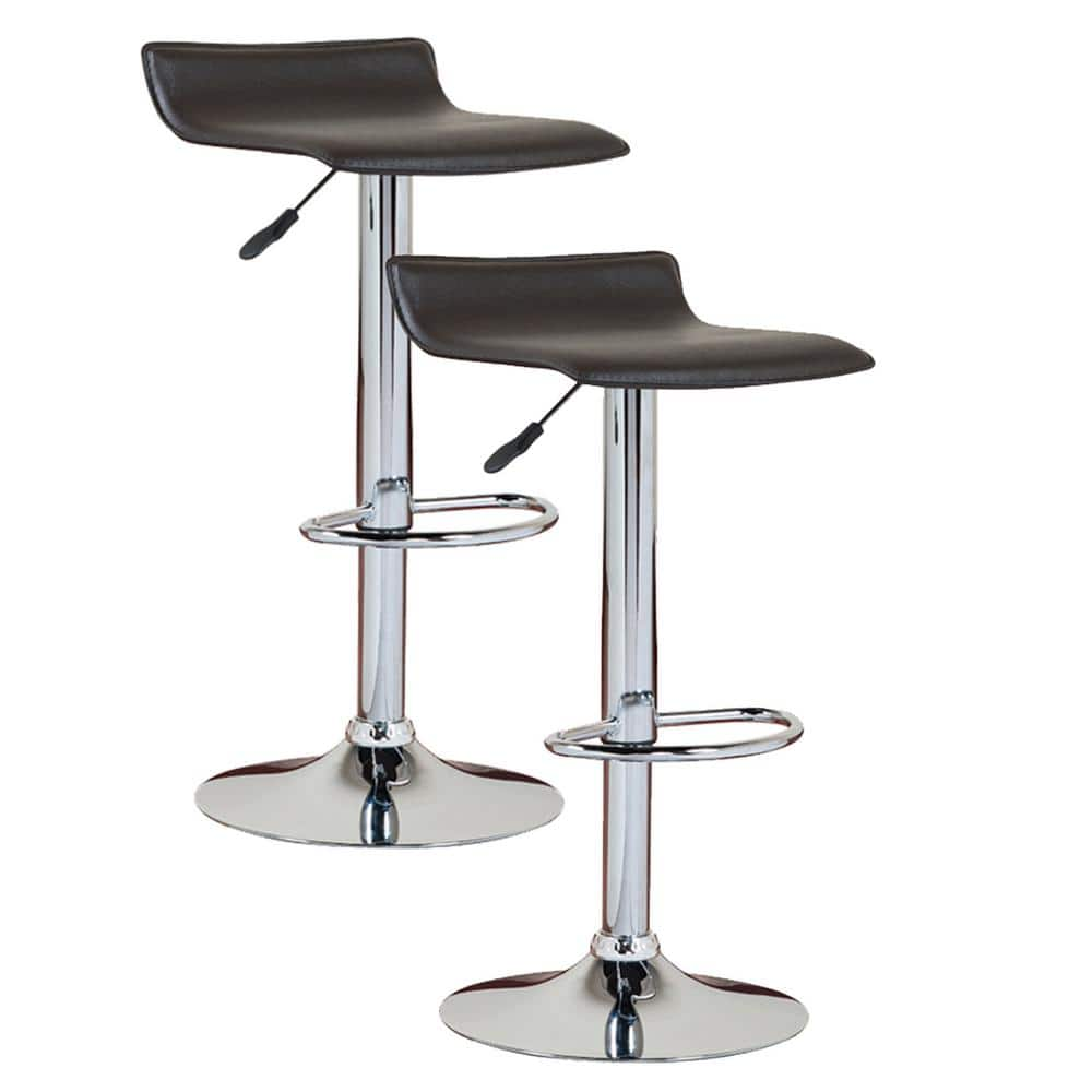 Leick Home 34 in. Black Adjustable Height Swivel Bar Stool (Set of 2) 10042BL