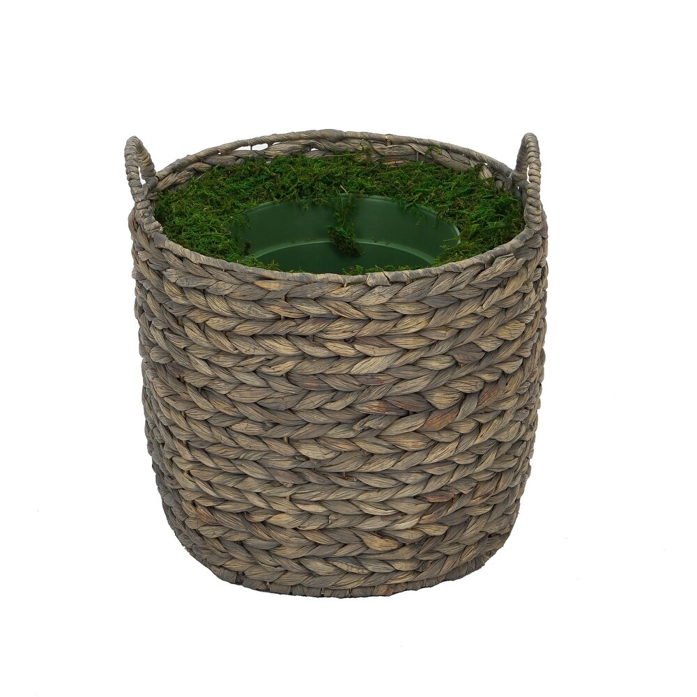 Large Round Water Hyacinth Basket Planter Pot in a Pot