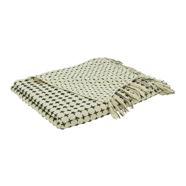 Saro Lifestyle Cross Thread Cotton Throw