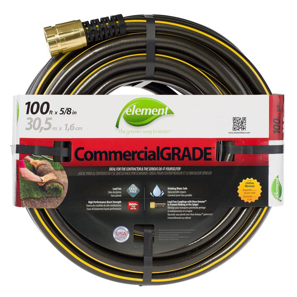 Element CommercialGrade 58 in. x 100 ft. Heavy Duty Contractor Water Hose ELIH58100CC