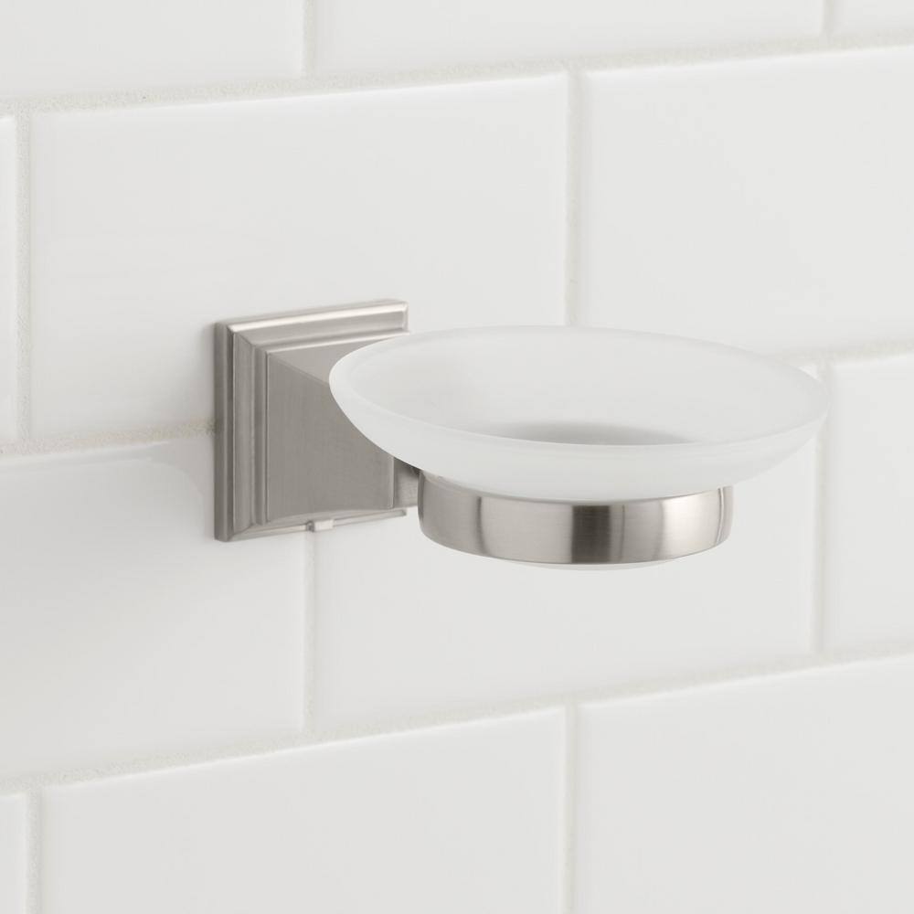 Glacier Bay Exhibit Wall-Mounted Soap Dish in Brushed Nickel 20714-0904