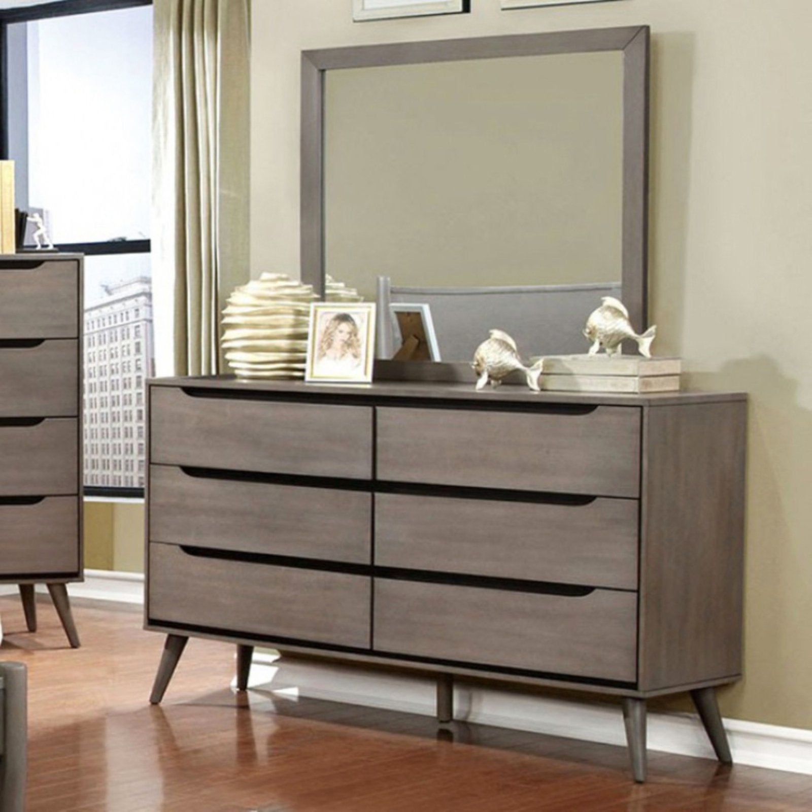 Benzara Splendiferously Minimal 6 Drawer Dresser