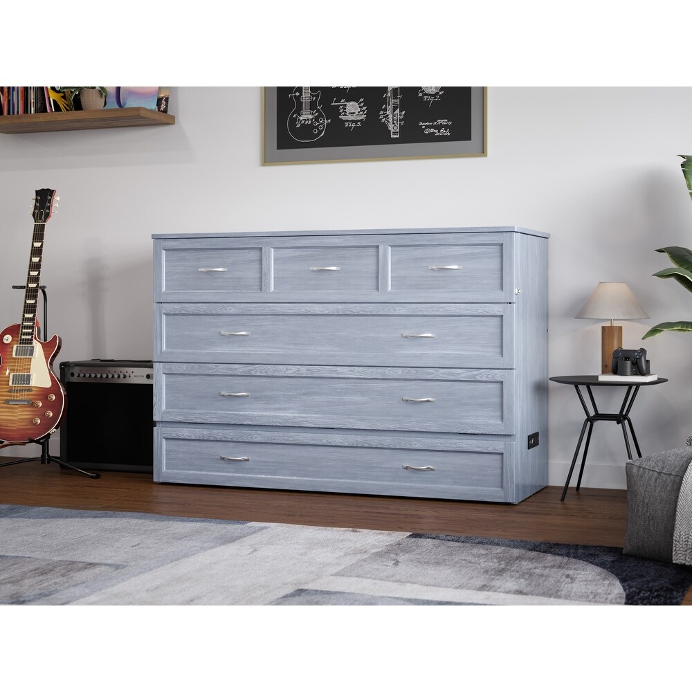 Northfield Queen Murphy Bed Chest in Driftwood