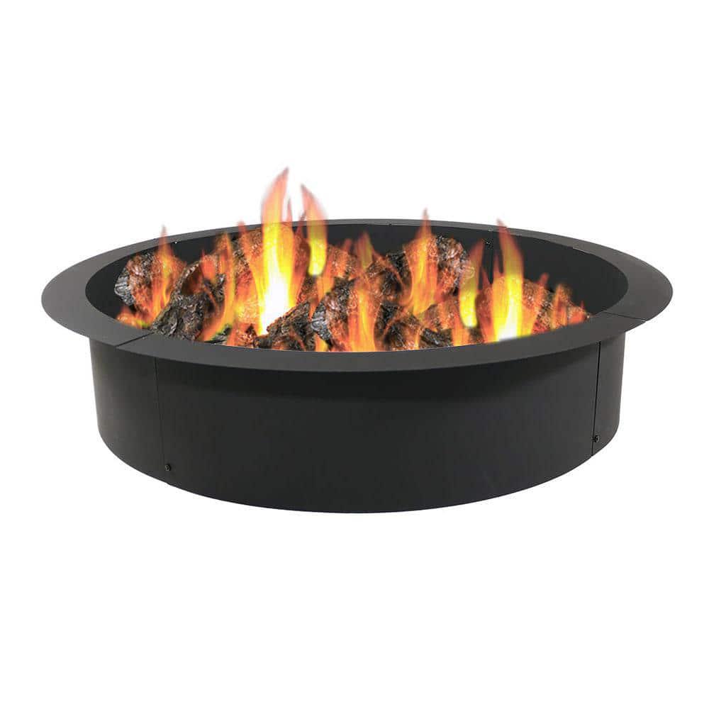 Sunnydaze Decor 36 in x 36 in Round HeavyDuty Steel Wood Burning Fire Pit Rim Liner