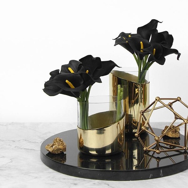 FloralGoods Real Touch 9 Calla Lily Bouquet in Black 13 Tall