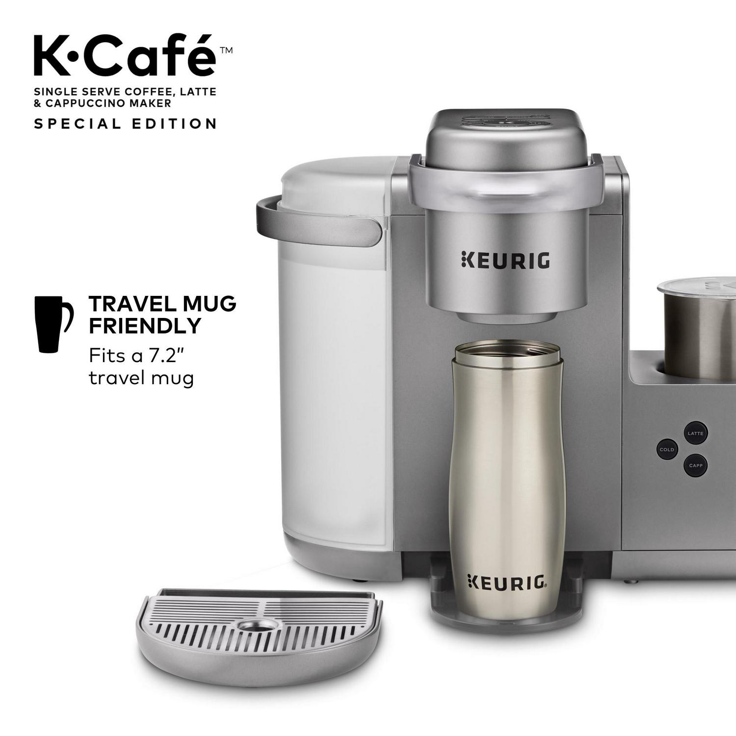 Keurig K-Cafe Special Edition Single Serve K-Cup Pod Coffee， Latte and Cappuccino Maker， Nickel