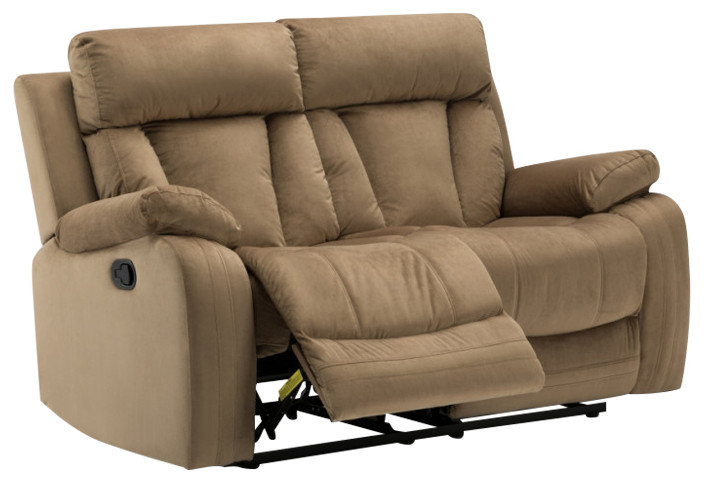 Axel Contemporary Microfiber Recliner Loveseat   Transitional   Loveseats   by Luxuriant Furniture  Houzz