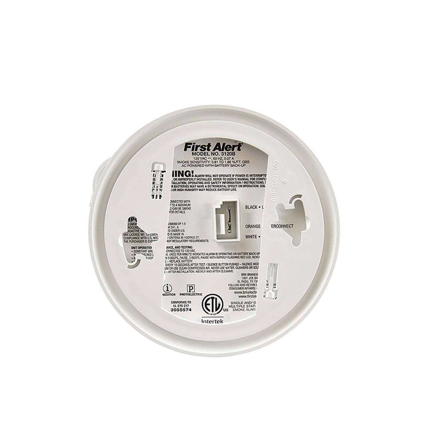 First Alert Hard-Wired w/Battery Back-up Ionization/Photoelectric Dual Sensor Smoke Detector