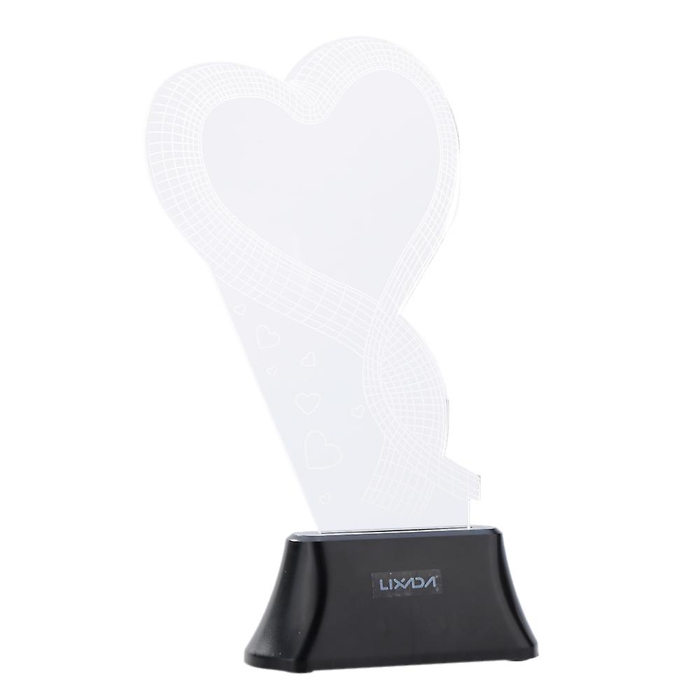 Lixada 3d Led Lamp Light Usb Loving Heart Colorful Night Light For Wedding Deco Innovative Christmas Gift Present