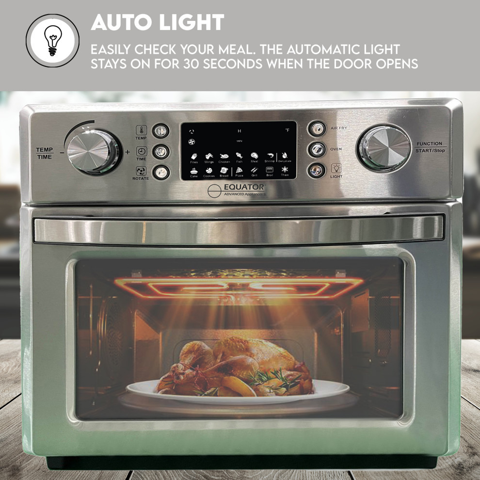 Equator 0.9cu.ft.Air Fryer+Convection Oven+Pizza Oven+Grill+Dehydrator Stainless   Modern   Ovens   by Equator  Houzz