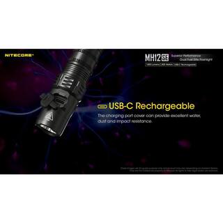 NITECORE 1800 Lumens USB-C Rechargeable Flashlight MH12SE